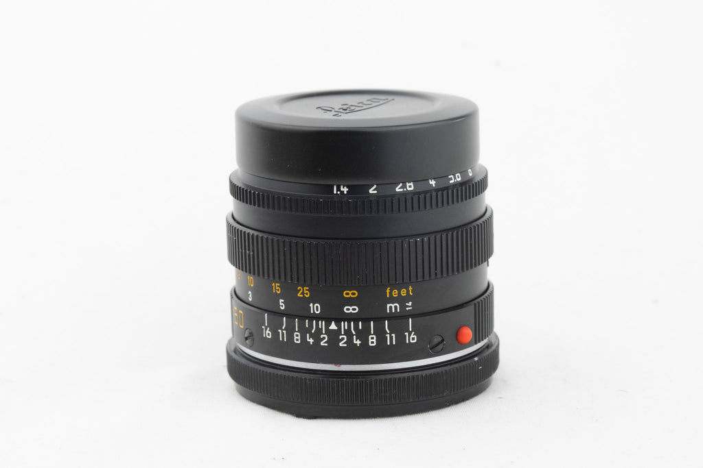 Leica Summilux 50mm f/1.4 E43 II – schwarzes Objektiv mit Goldvergütung