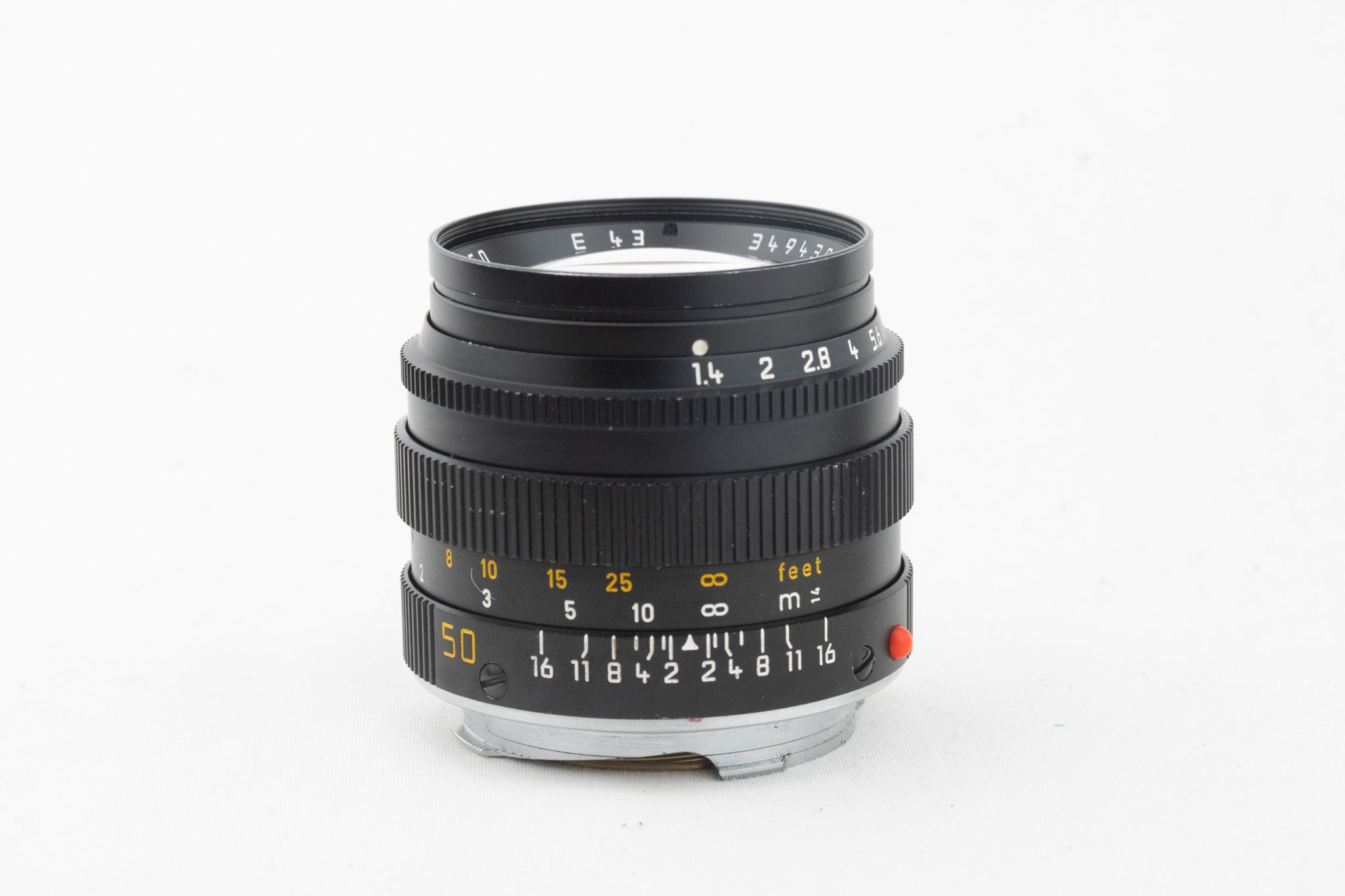 Leica Summilux 50mm f/1.4 E43 II – schwarzes Objektiv mit Goldvergütung